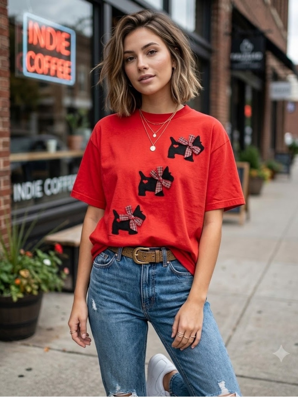 Vintage 1988 Vicki Melhart Scotty Dog T-shirt, extra large, crewneck, oversized